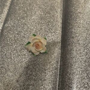 Vintage Denton China Made In England Rose Brooch